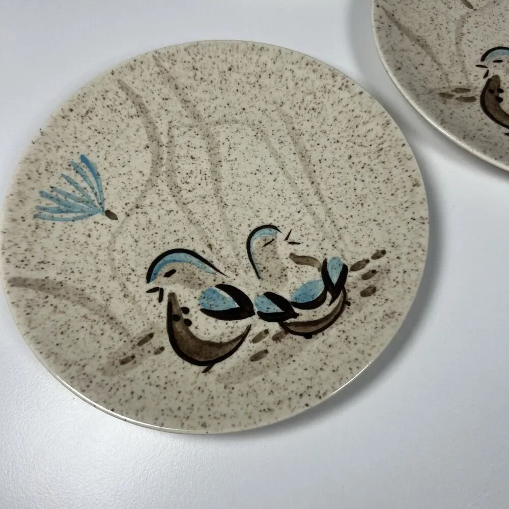 Red Wing Pottery Bob White Salad Plates lot of 6 pcs 6.5